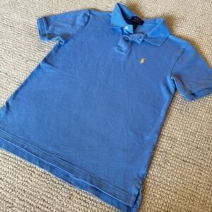 Polo Ralph Lauren Boys Blue Short Sleeve Polo Shirt 10/12 Classic Cotton Uniform